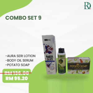 COMBO SET 9(AURA SERI LOTION,BODY OIL SERUM,POTATO SOAP)