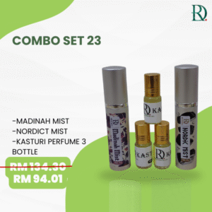 COMBO SET 23(MADINAH MIST,NORDIC MIST,KASTURI PERFUME 3 BOTTLE)
